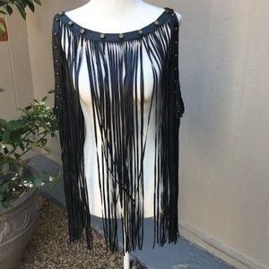 Counterculture Black Leather Faux Leather Vest